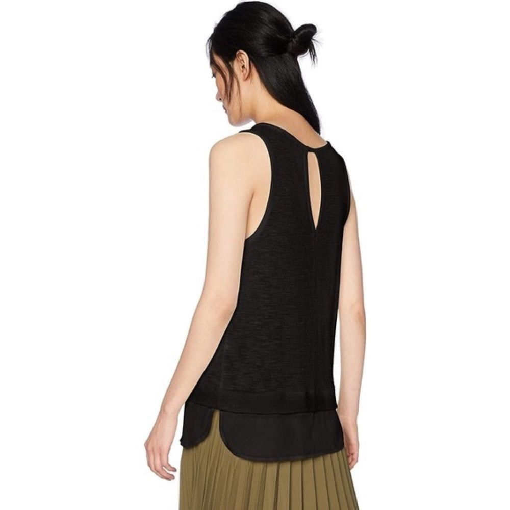 J.CREW Factory Black Knit Silky Layered Tank